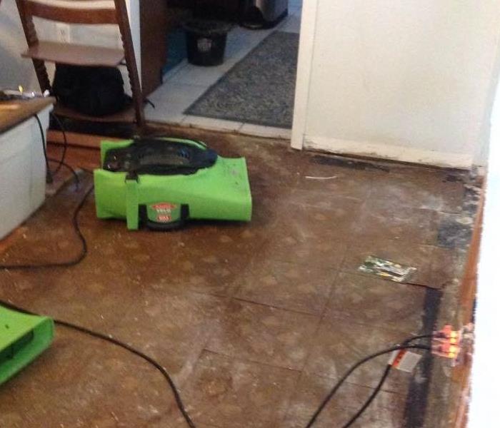 wet floor from water damage