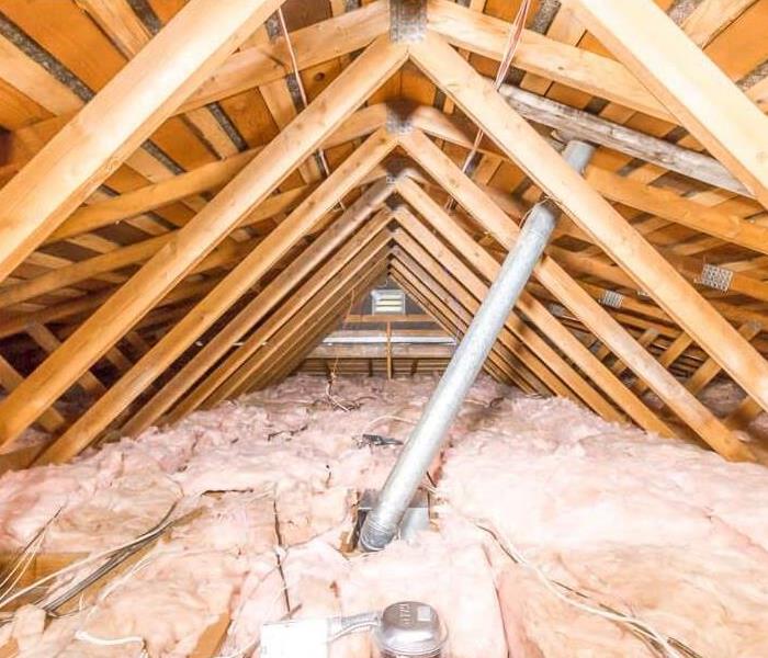 Water drying in an attic space